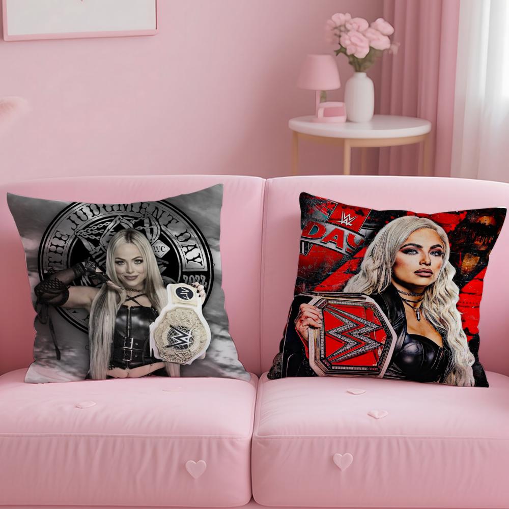 popular wrestler Liv Morgan Cushion Cover Soft  EasyWash Pillow Case  Versatile for Couch Bed Travel and Office