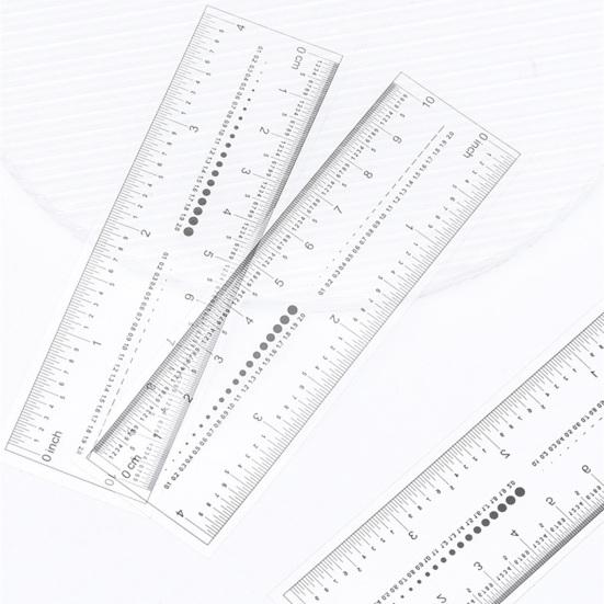 10Pcs Nail Ruler Dual Scale Markings Clear Printing Super Soft Flexible Nail Drill Measuring Tool Plastic Transparent Nail Art