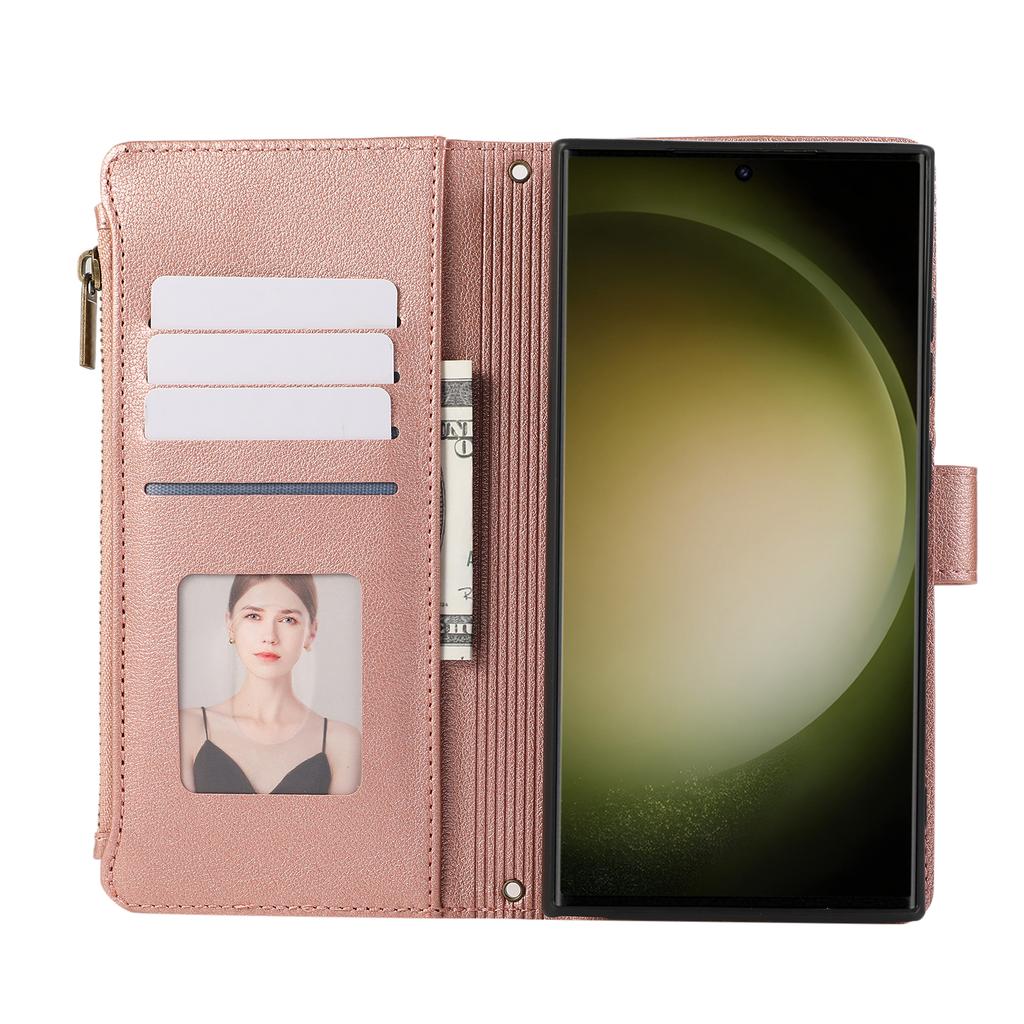Crossbody Zipper Cards Solt Wallet Leather Case For Samsung Galaxy A16 A26 A36 A56 A17 S25 Ultra S24 S23 Plus S22 Lanyard Bag