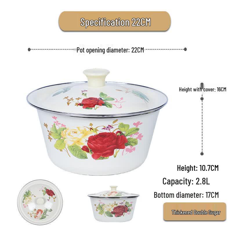 Multipurpose Enamel Bowl with Lid