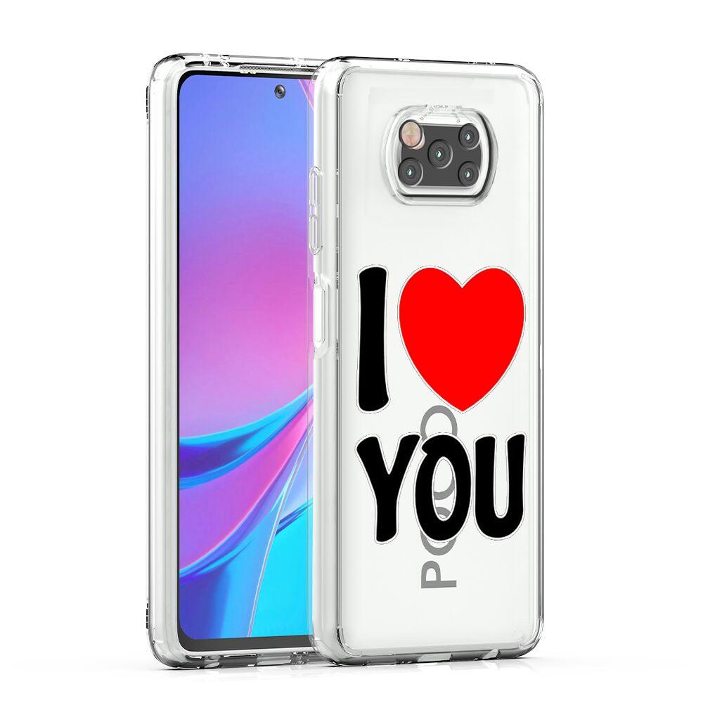 

Чехол для телефона для Xiaomi Poco X6 X5 NFC X3 F6 F5 Pro F4 F3 M3 14 13T 12T 12 13 Lite 11 5G Прозрачный чехол Я люблю тебя Розовое сердце Xiaomi 13