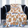 Capybara Pattern Fleece Blanket Kawaii Animal Funny Throw Blankets for  Sofa Bedding Lounge 150*125cm Plush Thin Quilt