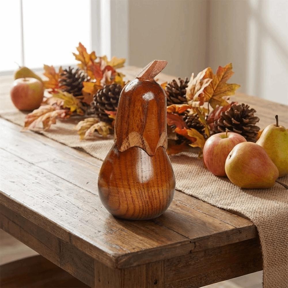Creative Hand-Carved Eggplant Toothpick Holder Portable Simple Wooden Toothpick Box Stable Toothpick Storage Box Dining Table