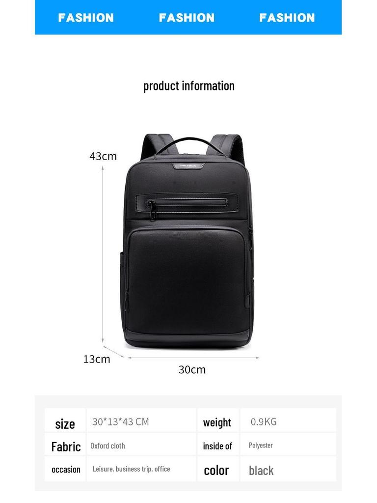 Men's High-End Expandable Backpack: Business Travel Laptop Bag, Lightweight and Stylish