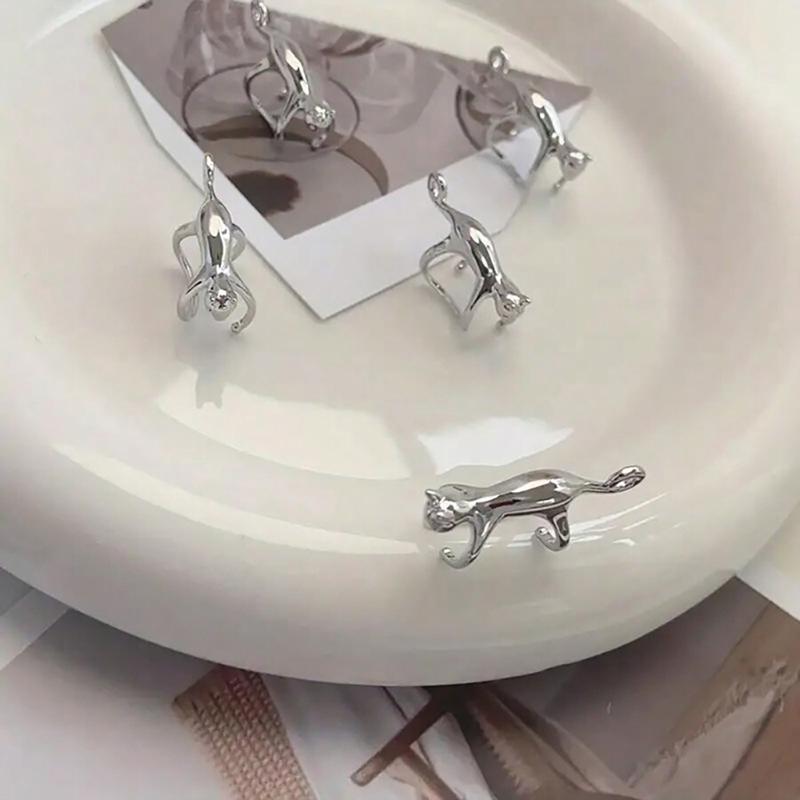 Elegant Cuff Earrings Chic Ear Jewelry Ear Clip Cat Earrings Ear Bone Clip Earrings Ear Cuff for Various Occasion