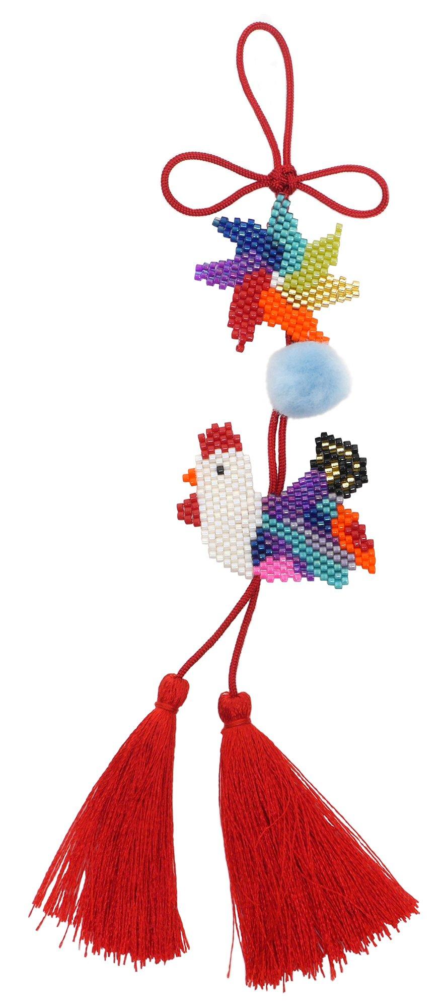 

MIYUKI Bead Kit Shaped Stitch Hanging Hina Doll Kit Chicken & Windmill BFK-537