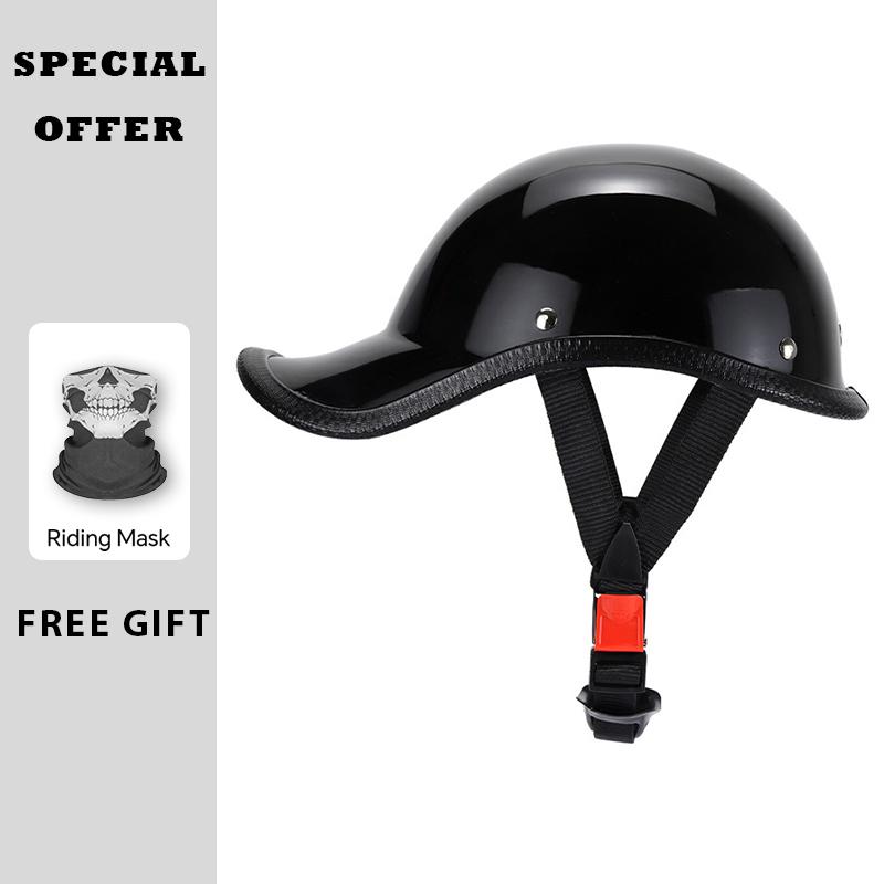 Unique Half Helmet Harley Motorcycle Helmet for Scooter Cruiser Men Women Summer Electric Helmet Baseball Cap Lightweight DOT