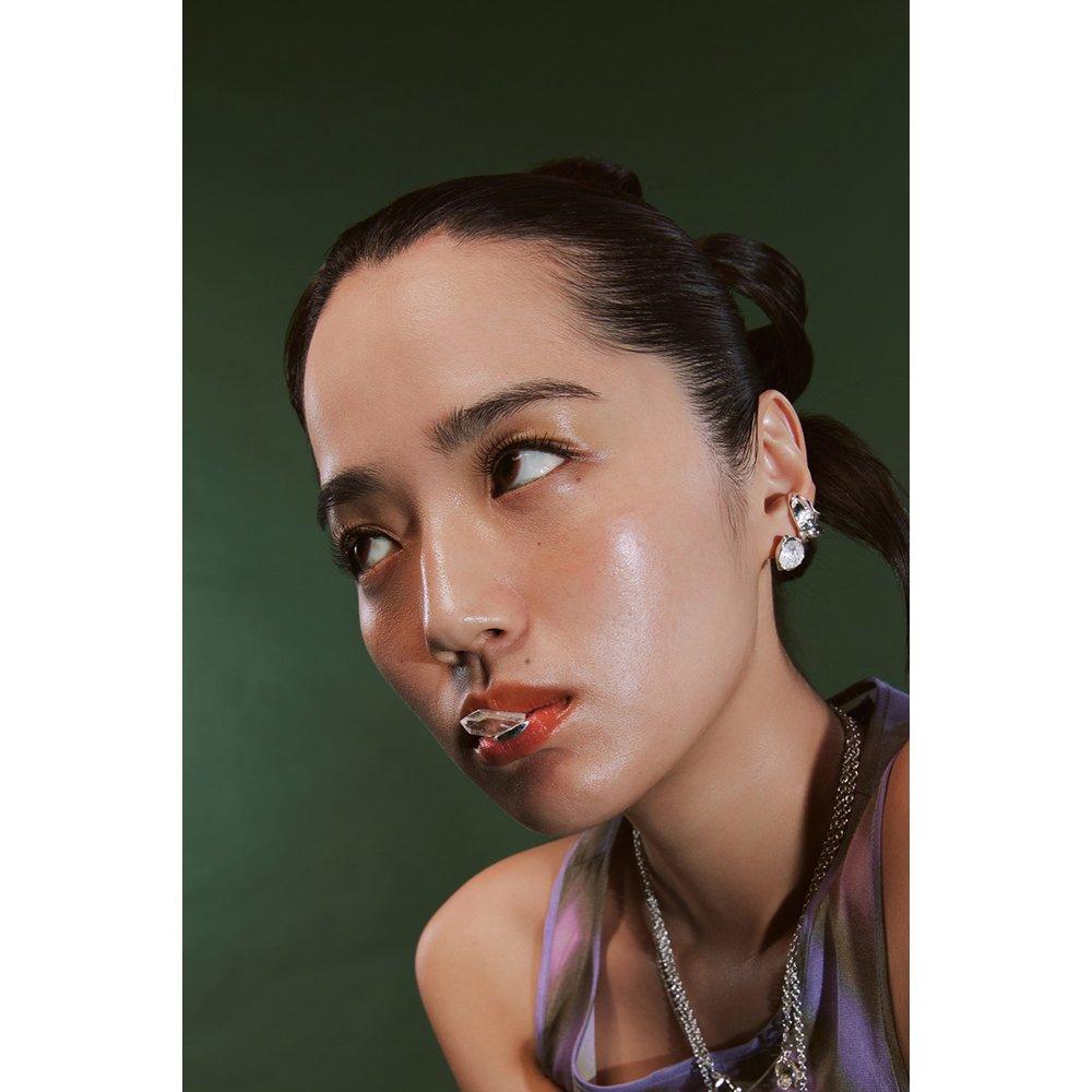 

(Hustad) Hustad 222 Silver Bezel Earring _ 925 silver earrings