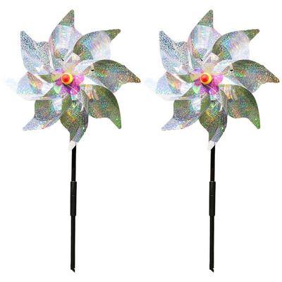 Material Easy Installation Windmill Multi-Purpose Decoration Windmill Sparkling Octagonal Laser Windmill Dur-able Outdoor