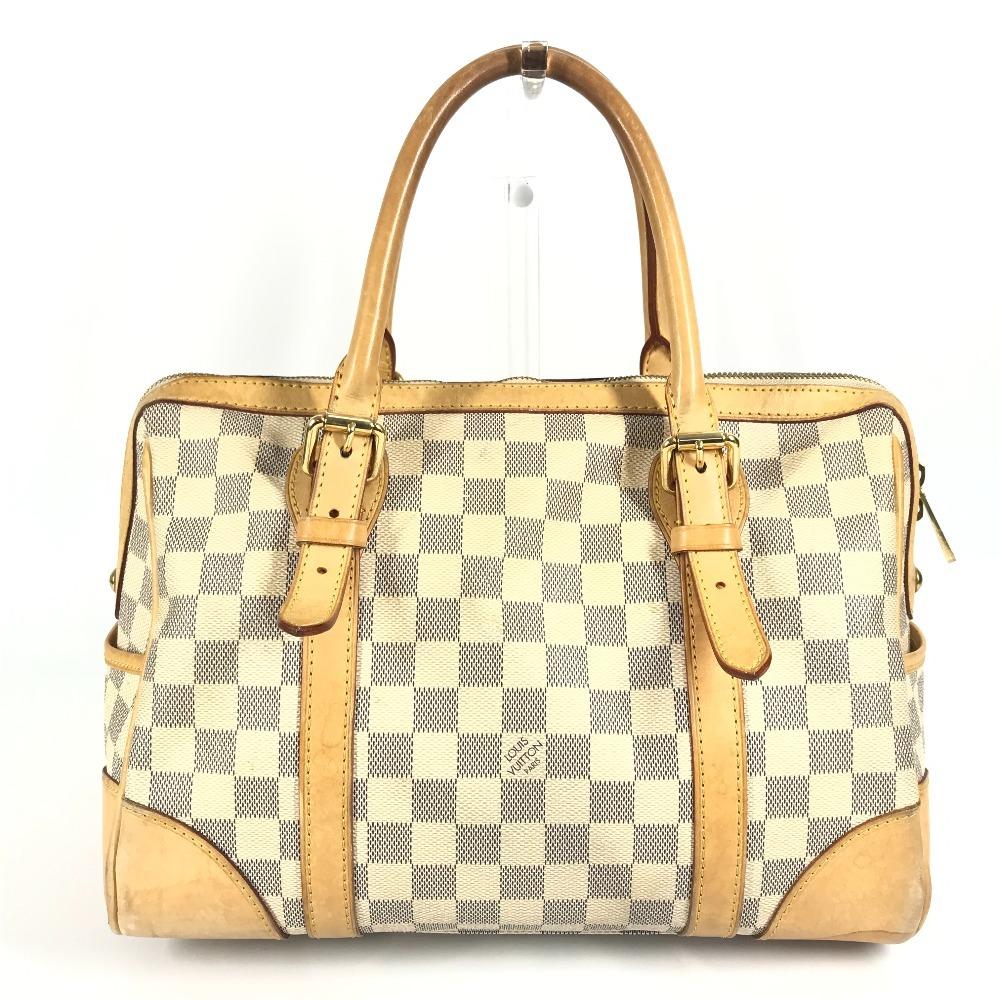 Louis Vuitton N52001 Damier Azur Berkeley PM Hand Bag Damier Azur Canvas White