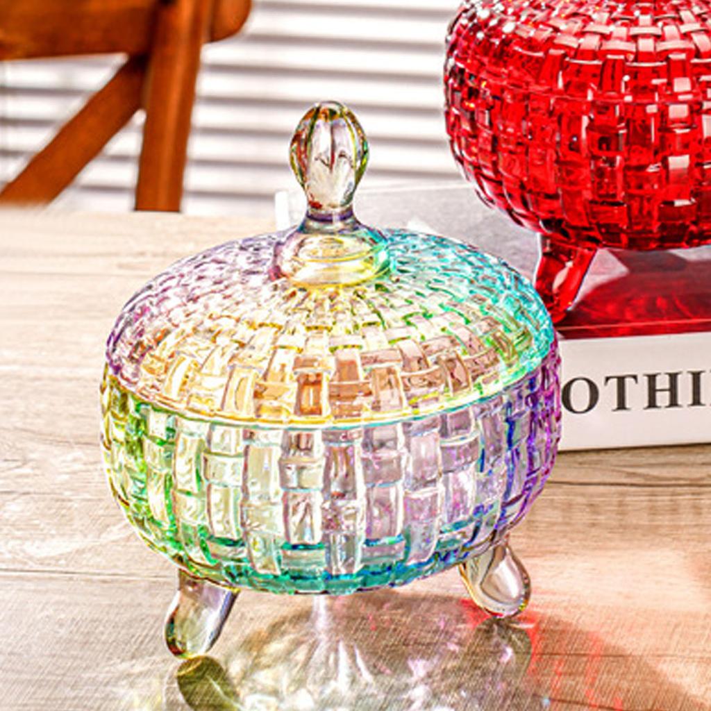 26oz Glass Dish with Lid Decorative Glass Jar Jewelry Box Wedding Et S Container for Snacks