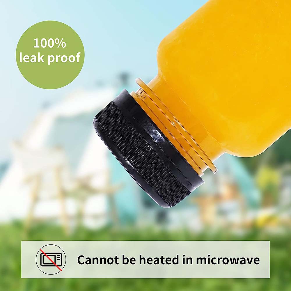 5 Pcs 8 Oz Plastic Juice Bottles Empty Clear Containers with Tamper Proof Lids for Juice, Milk and Other Beverage