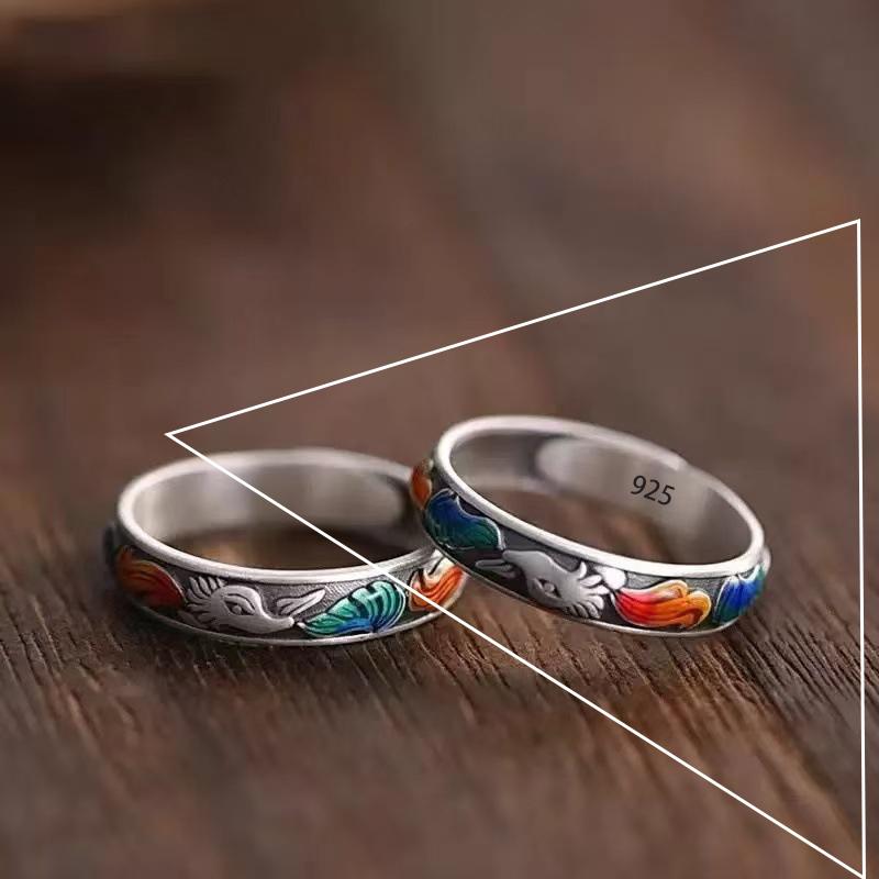 PANJBJ 925 Sterling Silber Dicker Doppelring für Damen Mädchen Geschenk Minimalismus Neutral Öffnend Breiter Schmuck Dropshipping
