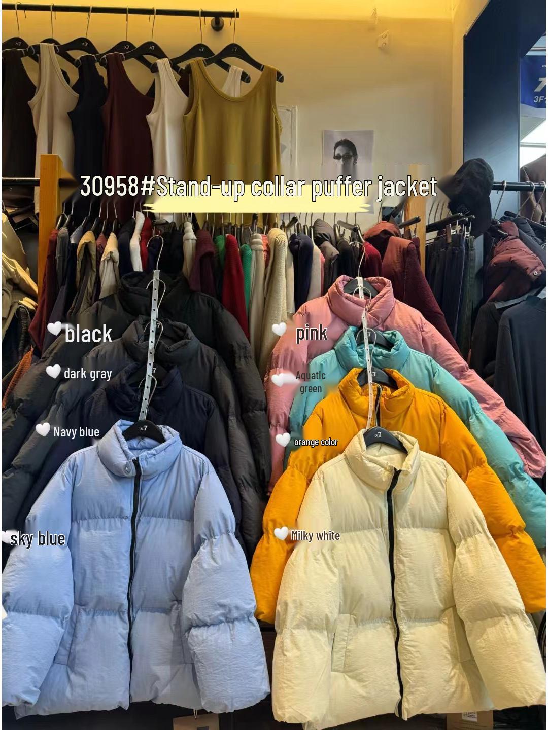 

Da7 Женская зимняя куртка в корейском стиле большого размера со стойкой из хлопка One Size кремовый/белый