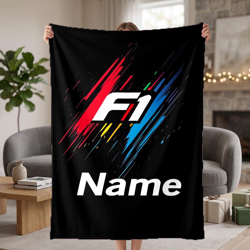 F1 Custom Flannel Blankets Soft Warm Cozy Throws for Home Decor Holiday Gifts