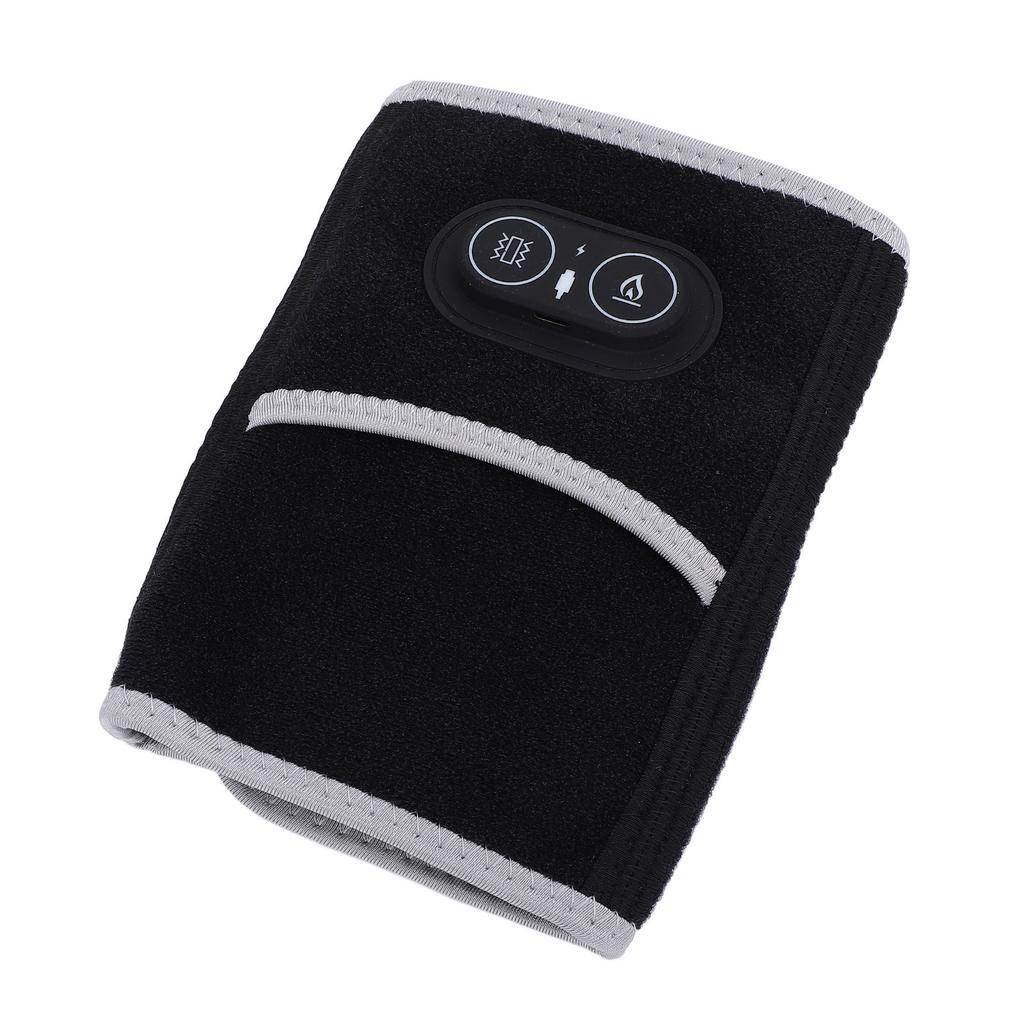 Elbow Heating Pad Wrap 3 Heating Levels Adjustable Hook Loop Fastener Vibration Heated Arm Brace Black