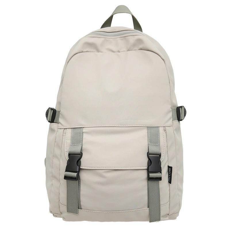Solid Color Backpack Men's Nylon Waterproof Large Capacity Lightweight Travel Backpack Student School Bag