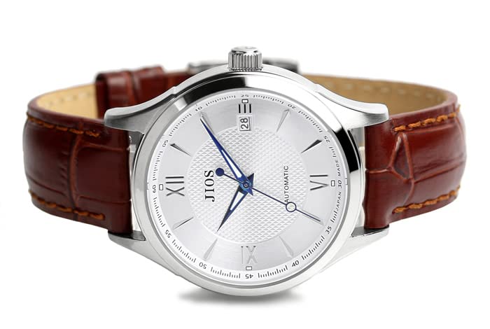 JIOS Automatic Domestically Genuine Leather MADE IN Sapphire Glass X Blue Hands X Brown Crocodile Embossed [JIOS] Japanese-made Watch, Watch,