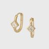 14k Rombus Cubic One Touch Earring