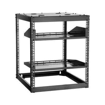 VEVOR 12U Open Frame Network Rack, 585 Mm Depth, Wall Mounted or Floor Standing Server Rack, Heavy Duty 4 Post