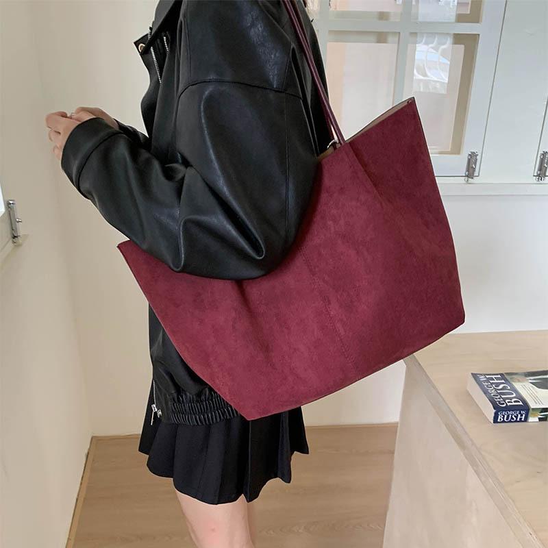 Frosted Retro Bag Women's Large Capacity 2025 New Autumn and Winter Versatile Single Shoulder Mother and Child Bag Commuter Tote Bag