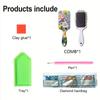 2pcs Diamond Comb Hair Brush DIY Craft Supplies Diamond Painting Hair Brush Crystal Air Cushion for Women