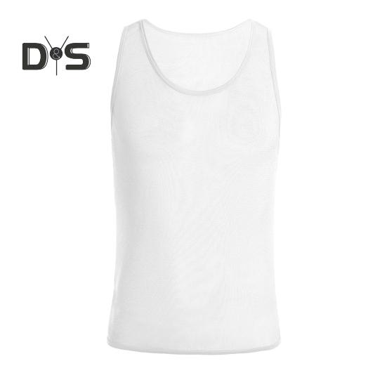 Herren Mesh-Tanktop, ärmellos, glitzernd, transparent, lässig, durchsichtig, Muskel-T-Shirt für den Alltag im Fitnessstudio