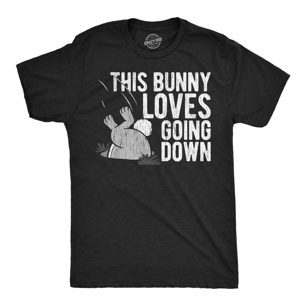 Mens Funny T Shirts This Bunny Lovers Going Down Sarcastic Adult Joke Graphic