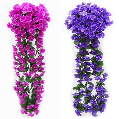1 grupo de decoração para casa violeta artificial pendurada guirlanda flor de videira traling planta de suporte
