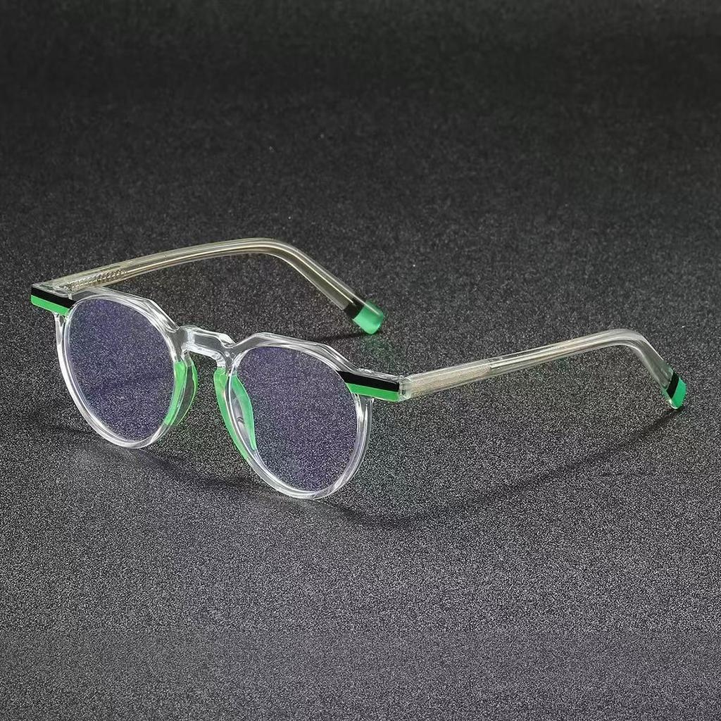 New Fashionable Round Frame Womens Anti Blue Light Glasses Neutral HD Color Blocked Design for Outdoor