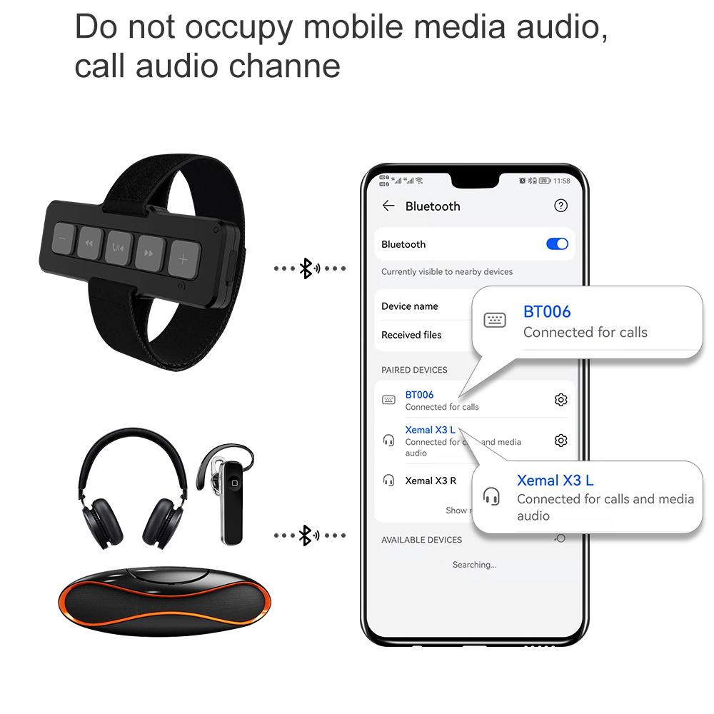 Wireless Bluetooth 5.0 Media Steering Wheel Remote Control Mp3 Music Play For IOS Android Smartphone Bike Motorcycle Kit GPS