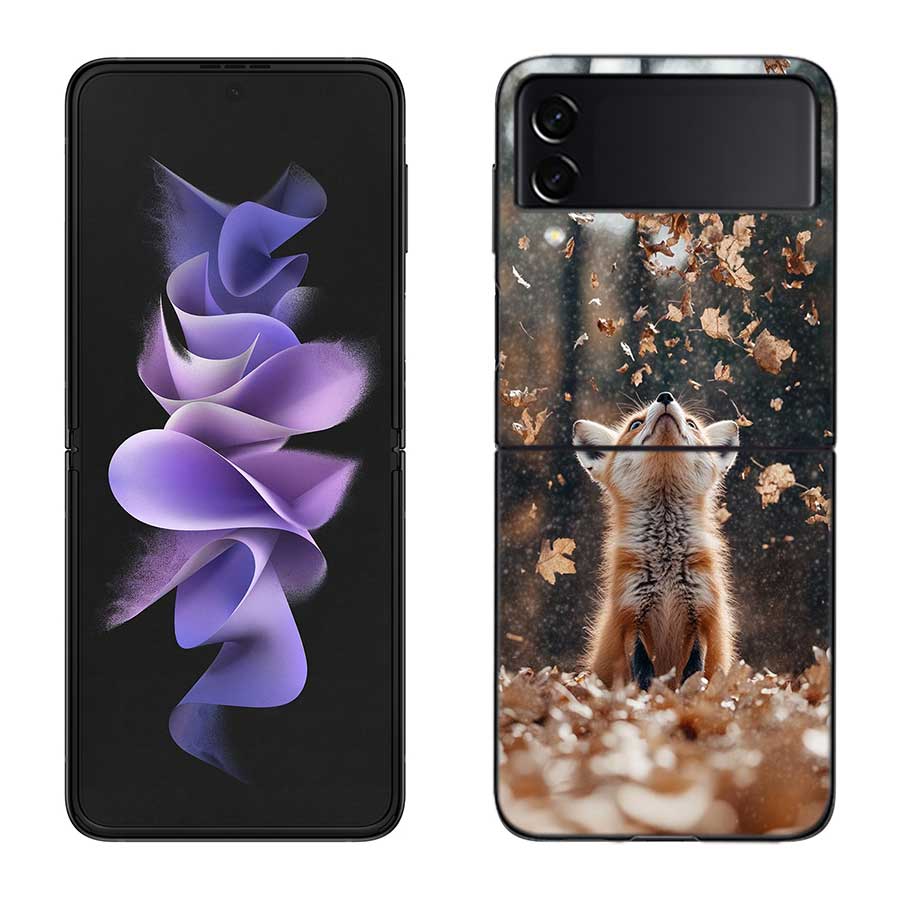 Red Fox Vulpes Phone Case For Samsung Z Flip 7 6 5G Galaxy Z Flip 5 4 3 Black Hard Cell Cover Luxury PC Shell Coque