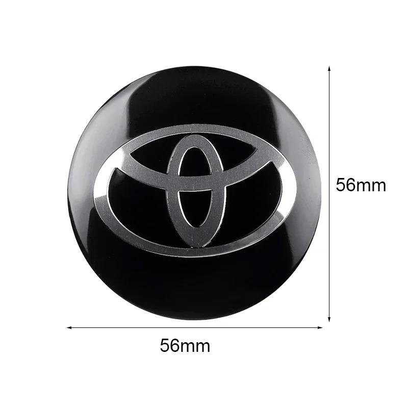 56MM 4Pcs Car Styling Aluminum Wheel Center Hub Caps Stickers For Toyota Rav4 Corolla Camry Aqua  Cross Yaris Auris TRD GR Sport FM1