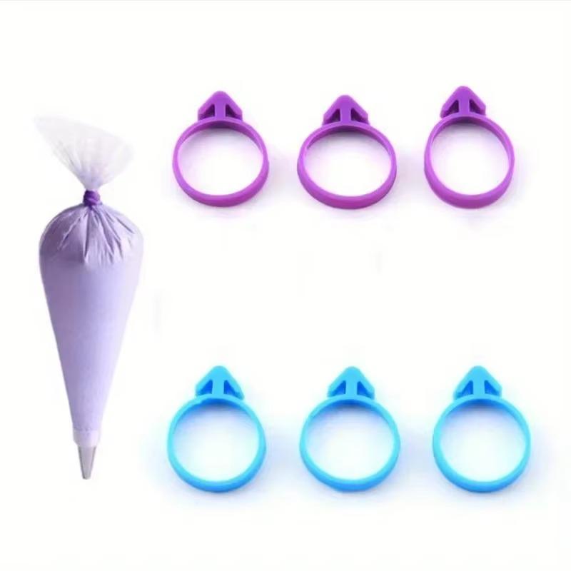 12ks Silikonový kroužek na zdobící sáček Sada Zdobený sáček silikonové upevnění Těsnicí Vázací šňůra Pečicí příslušenství