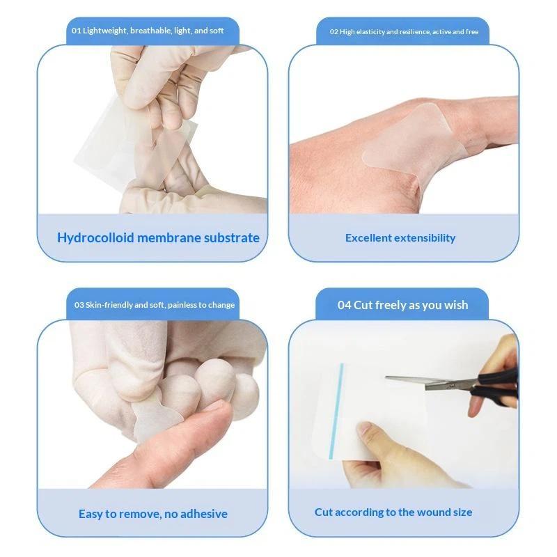 Hydrocolloid Wound Dressing Aid Bandage Fast Healing Thin Soft Self Adhesive Breathable Hydrocolloid Dressing Wet Healing