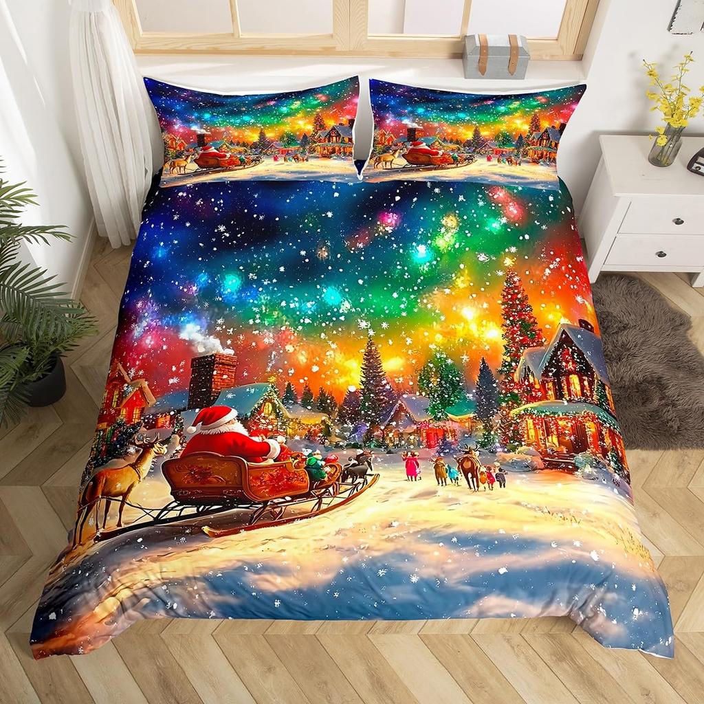 Marry Christmas Snowman 3D Print Bedding Set Fresh Style Cozy Soft Duvet Cover King Queen Twin Size Birthday Gift Bedroom Decor