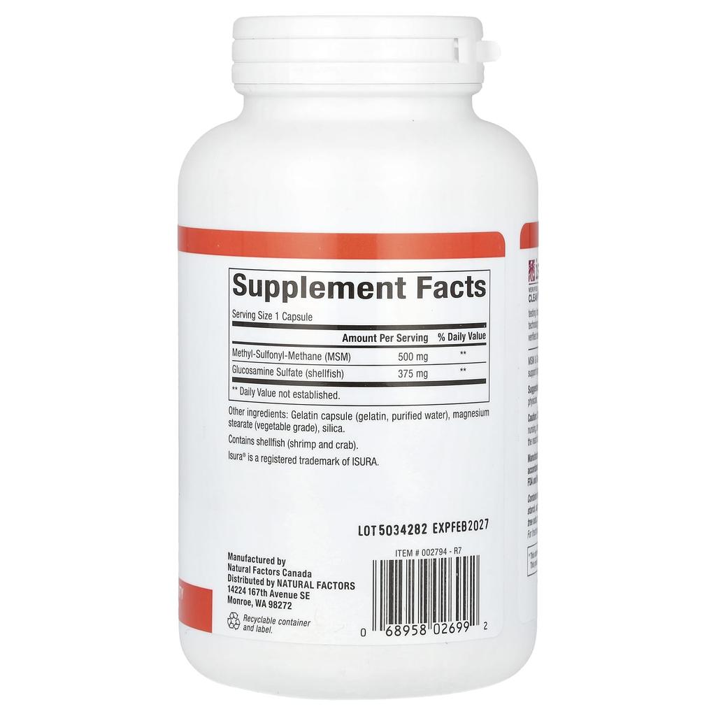 MSM & Glucosamine Sulfate, 180 Capsules