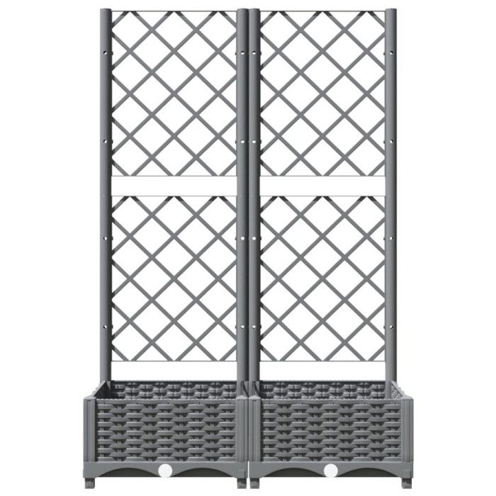 VidaXL Jardinière avec treillis Gris clair 80x40x121,5 cm PP 153271