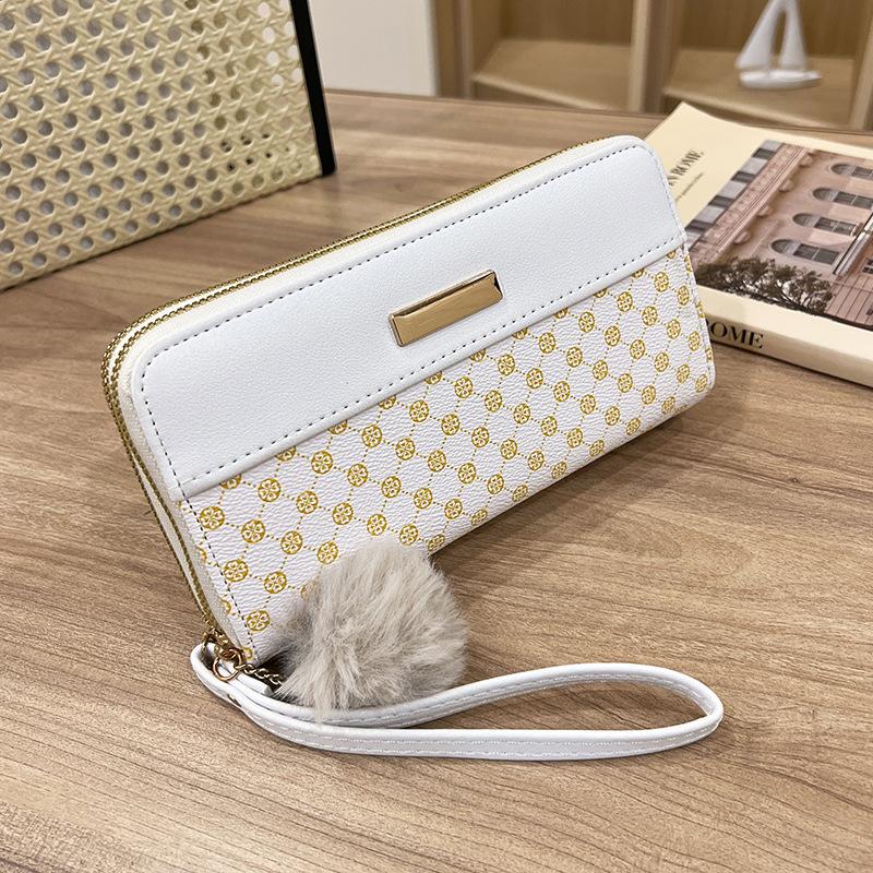 

Women s bag long printing color scheme wallet summer and autumn new multi-card change small bag tide one белый