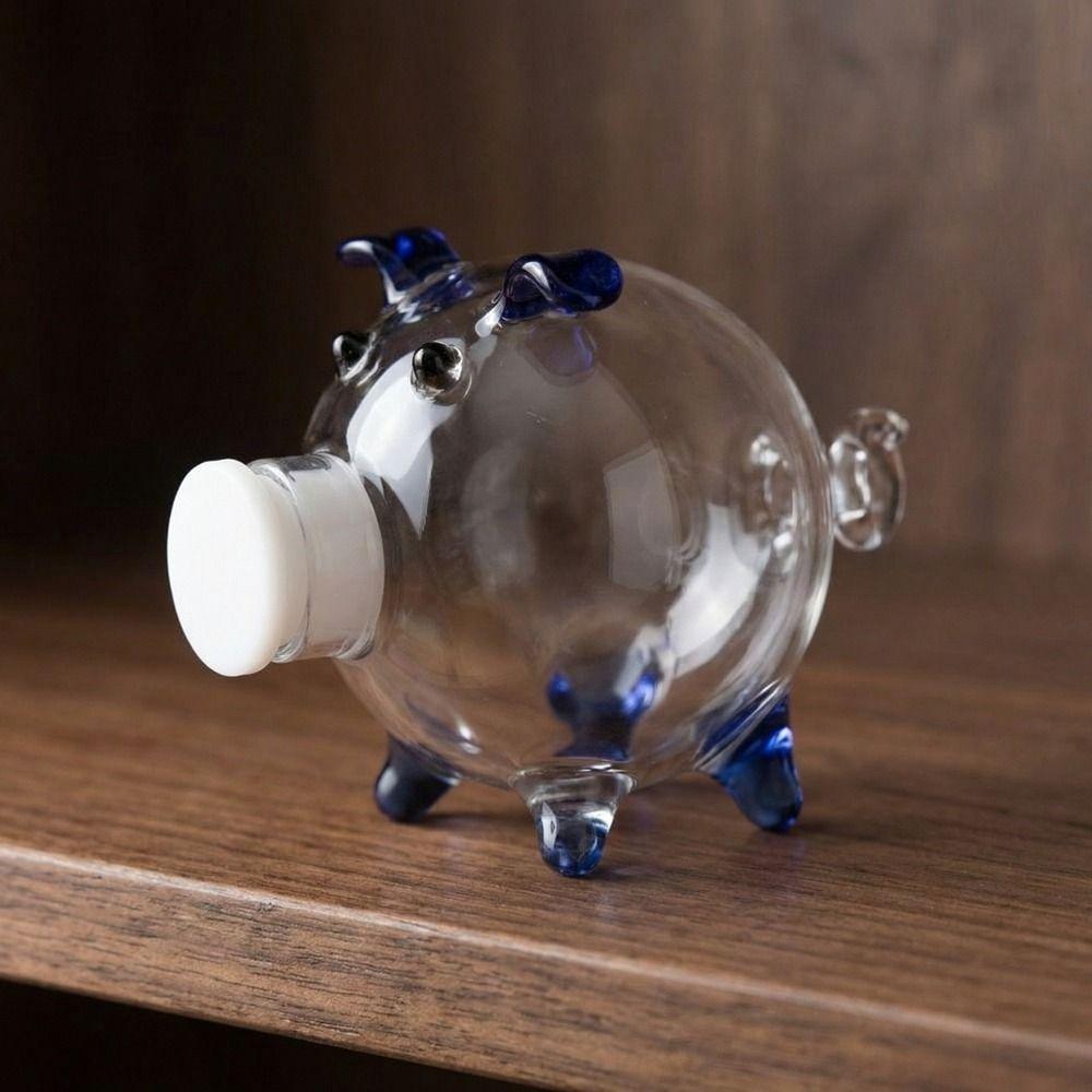 Visible Pig Shape Piggy Bank Cartoon Golden Beans Container Delicate Piggy Money Bank Home Decor