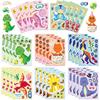 8/16Sheets Animals Cartoon Puzzle Sticker Dinosaur Make a Face Graffiti Decals DIY Assemble Jigsaw Educational Reward Sticker