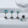 Henson Titanium Ear Cartilage Studs with Dopamine Colored Zircon Screw Disc Earrings