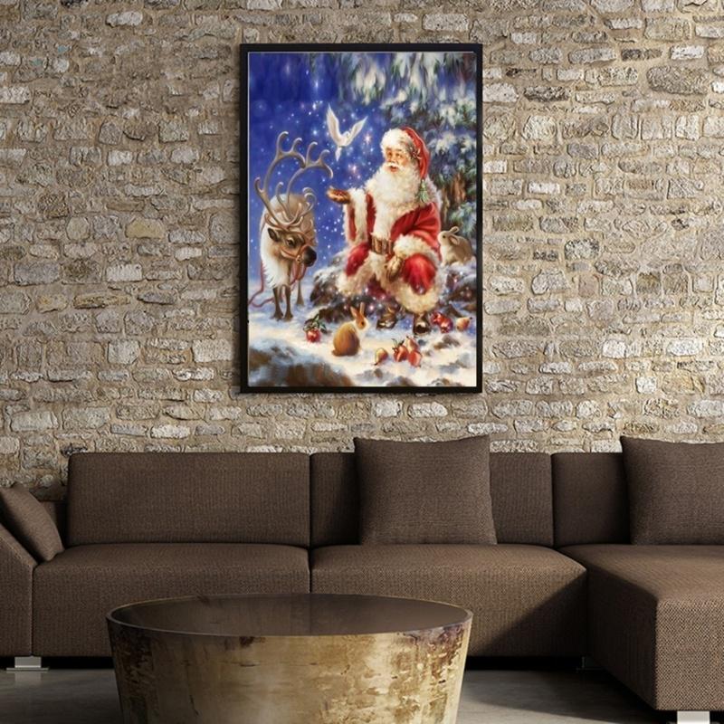 Santa Claus Diamond Embroidery Mosaic Crystal 5D Cross Stitch Diamond Painting DIY Wall Sticker