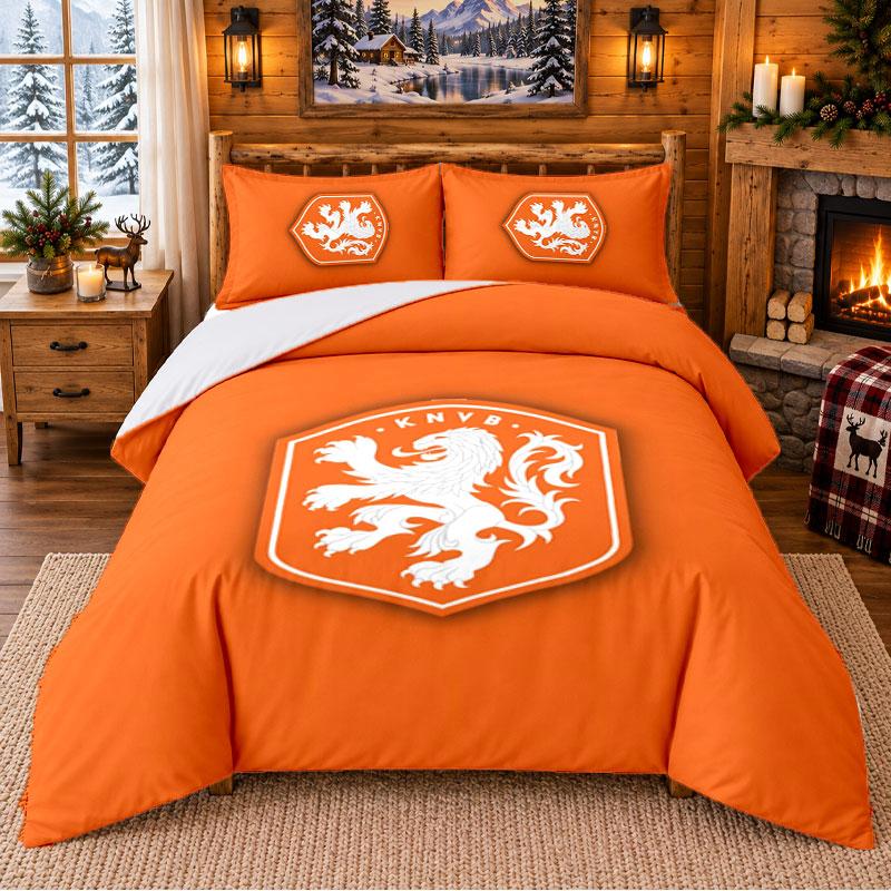 Netherlands National Team Pattern Bedding 3Pcs Set Bed Sheet And Pillowcases For Indoor Bedroom
