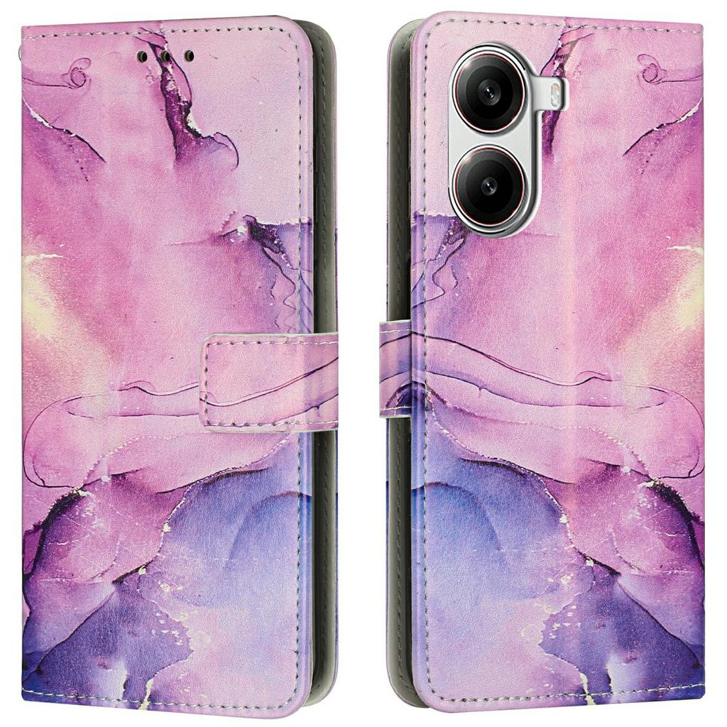 Stand Case for Xiaomi Redmi Turbo 4 5G/Poco X7 Pro 5G Marble Pattern PU Leather Wallet Phone Cover