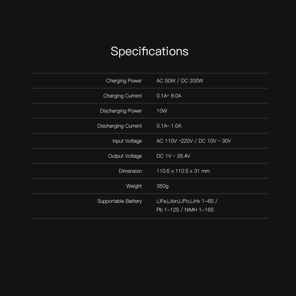 608AC Smart Balance Charger – AC/DC Adapter Charger for LiPo LiFe LiHV NiMH Batteries – For Drones and RC Models – Portable, Efficient, Safe