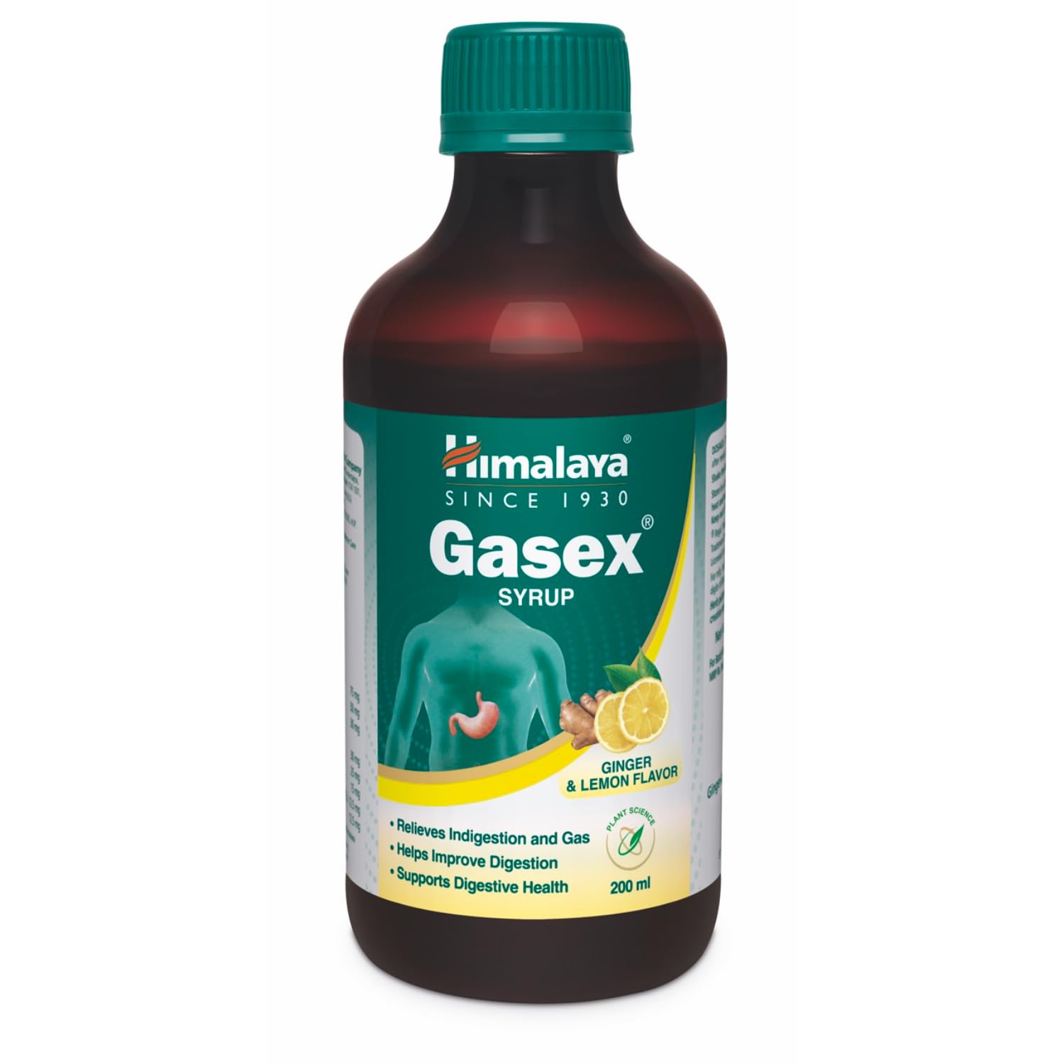 

Himalaya Gasex Syrup 200ml Ginger Lemon, Natural Digestive Aid for Indigestion and Gas Relief