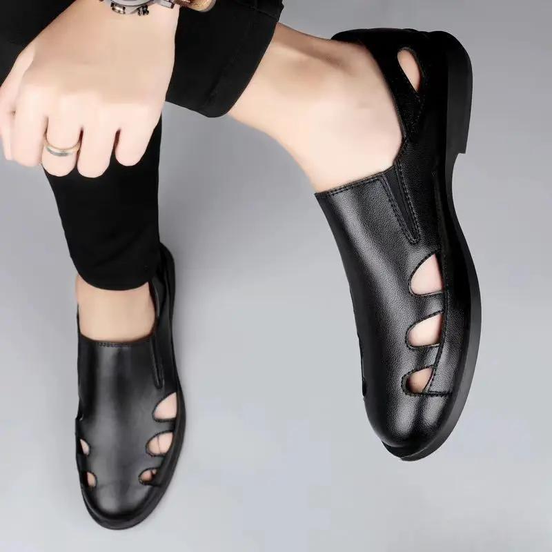 Driving Men's Sandal Flat Beach Breathable Non-slip Daily Use Barefoot Expensives Pvc Buy Descount Wholesale Luxury H Male Shoe