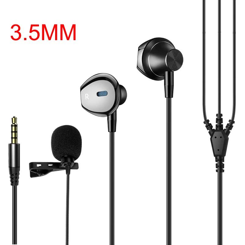 

Type C/3.5mm Lavalier Microphone with Earphone Portable Mini Clip Lapel Mic for Karaoke Live Broadcast Online Class for Samsung