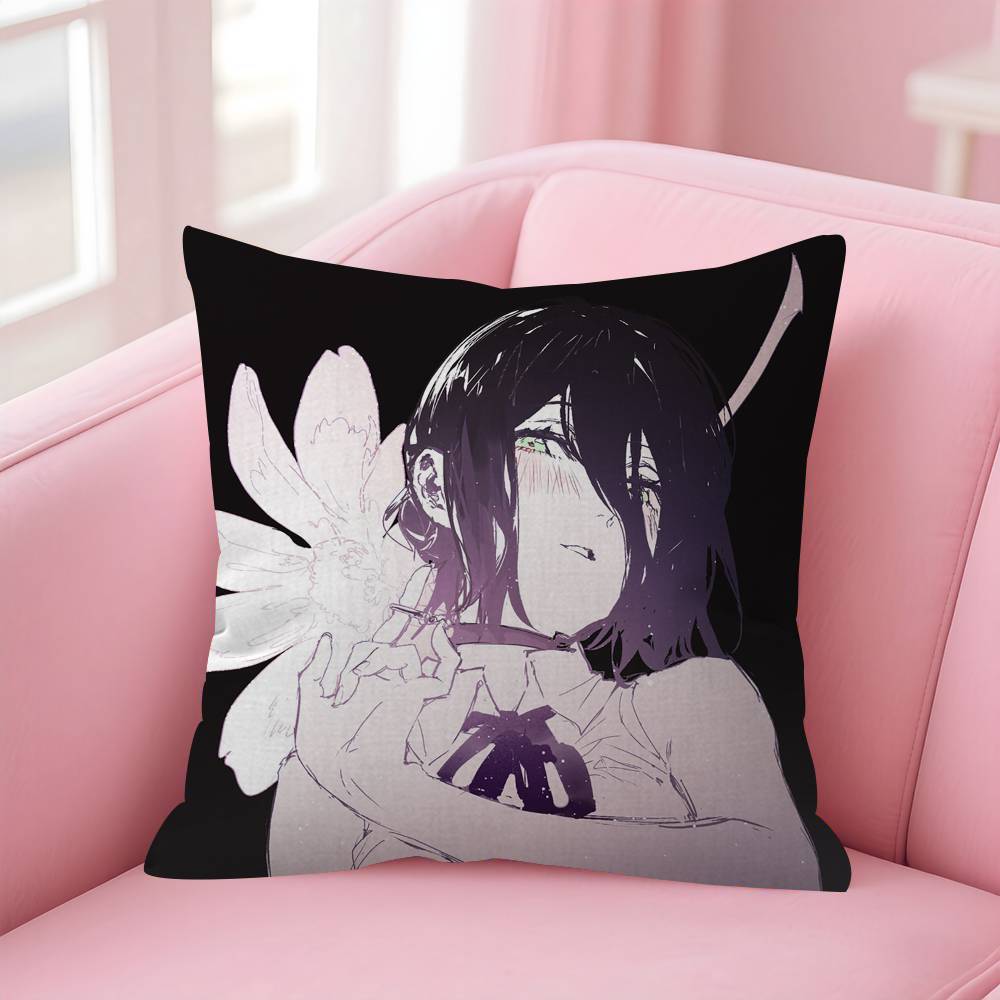Anime CChainsaw Man The Movie Reze Arc Cushion Cover Inches Farmhouse Decor Home Throw Pillow Covers For Couch Decorations